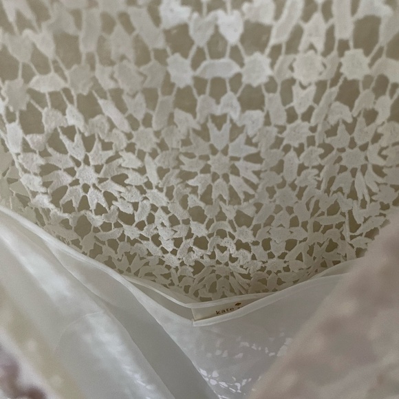 KATE SPADE NEW YORK | CROCHET LACE WHITE BELL SLEEVE SHIFT SUMMER DRESS | SIZE 2 - Picture 8 of 12